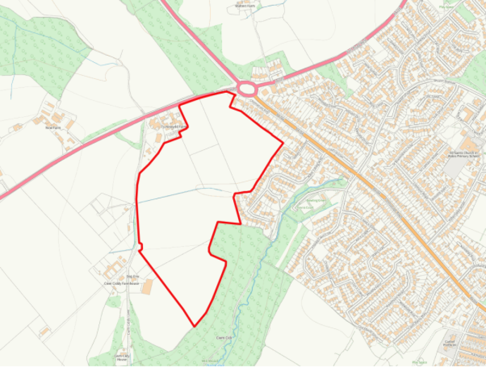 Map of the proposed site at North West Barry