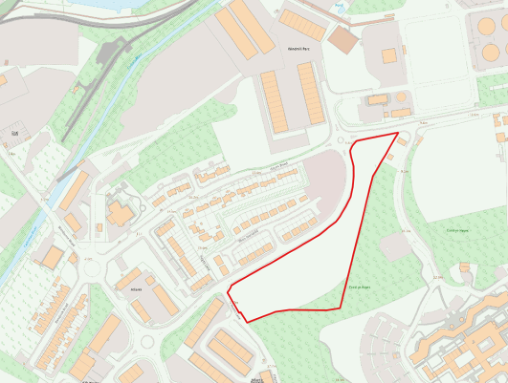 A map of land at Hayes Lane